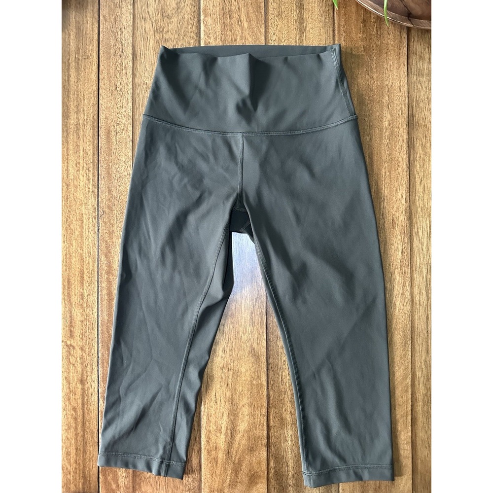 Lululemon Leggings Women 4 Olive Green High Rise Align Crop Pant Yoga 21" A19